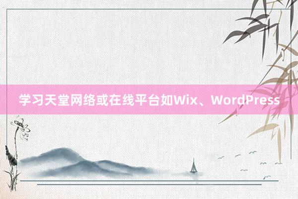 学习天堂网络或在线平台如Wix、WordPress